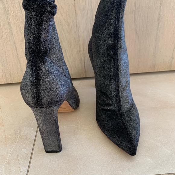 Jimmy Choo ankle sock silver metallic boots size 6.5 - Picture 4 of 7